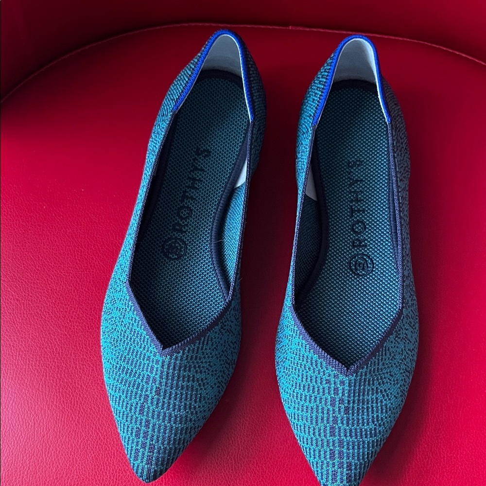 Rothy's Teal and Navy Women's Flats
